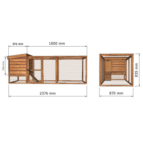 3ft Mary Chicken Coop & Run Starter Kit