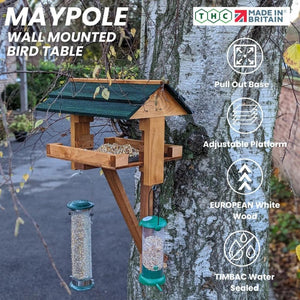 Maypole Wall-Mounted Adjustable Bird Table With Easy Clean Removeable Base