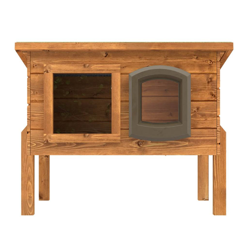 Mayfair Microchip Self Heating Outdoor Cat Kennel with One-Way Privacy Window