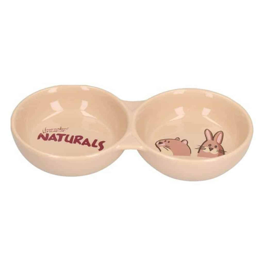 Rosewood Naturals' Twin Bowl | Perfect For Feeding Two Or More, Or Just Feeding Two Foods At Once - Home & Roost