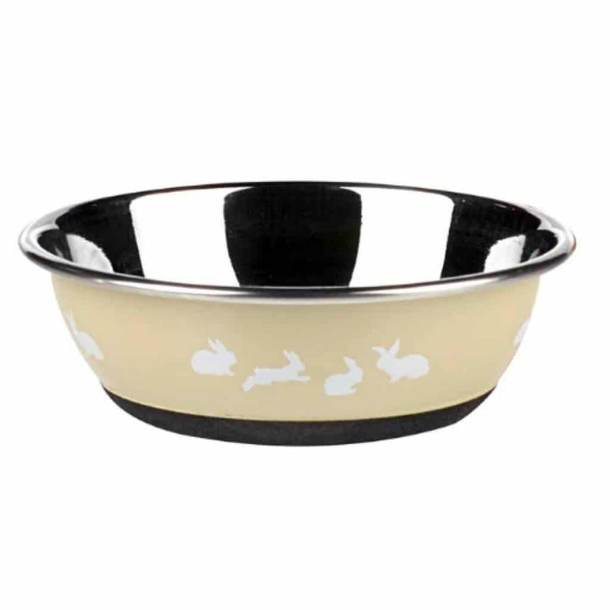 Posh Paws! Stainless Steel Rabbit Bowl | Assorted Colours | Non-Slip Base | Easy To Clean - Home & Roost