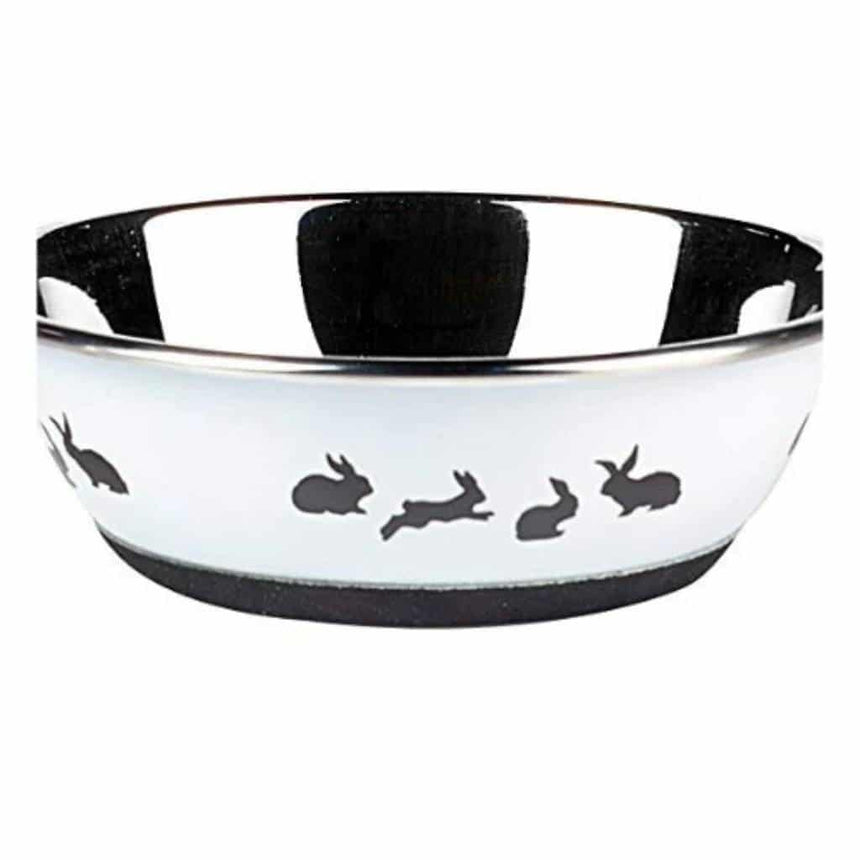 Posh Paws! Stainless Steel Rabbit Bowl | Assorted Colours | Non-Slip Base | Easy To Clean - Home & Roost
