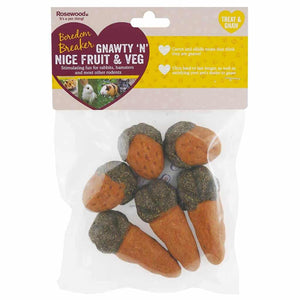 Gnawty 'N' Nice Fruit & Veg - Rosewood Boredom Breaker - Treat & Gnaw 6 Pieces