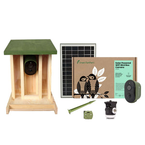 Solar Powered WiFi Camera Wooden Bird Feeder Kit