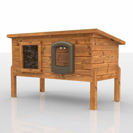 XL Microchip Self-Heating Cat Kennel with One Way Privacy Window