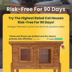 Whitstable Outdoor Cat House Shelter with Thermal Barrier Curtain and Look Out Window
