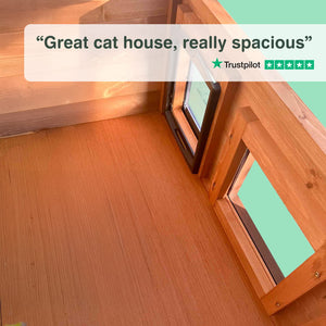 Mayfair Cat House Self Heating Outdoor Kennel with One Way Privacy Window