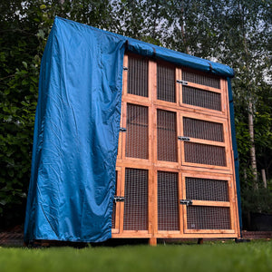 guinea pig hutch cover 4ft triple rolling up the front to gain access to front doors