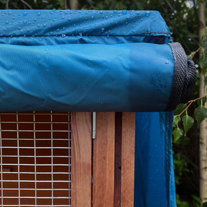 4ft double 2 Tier guinea pig hutch cover rolled up front section