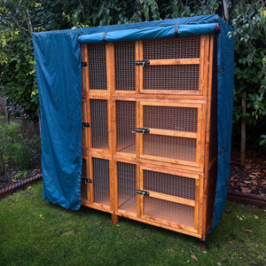 guinea pig hutch cover 4ft triple front panel rolled up