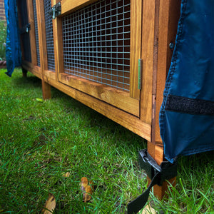 4ft double 2 Tier guinea pig hutch cover front feet straps