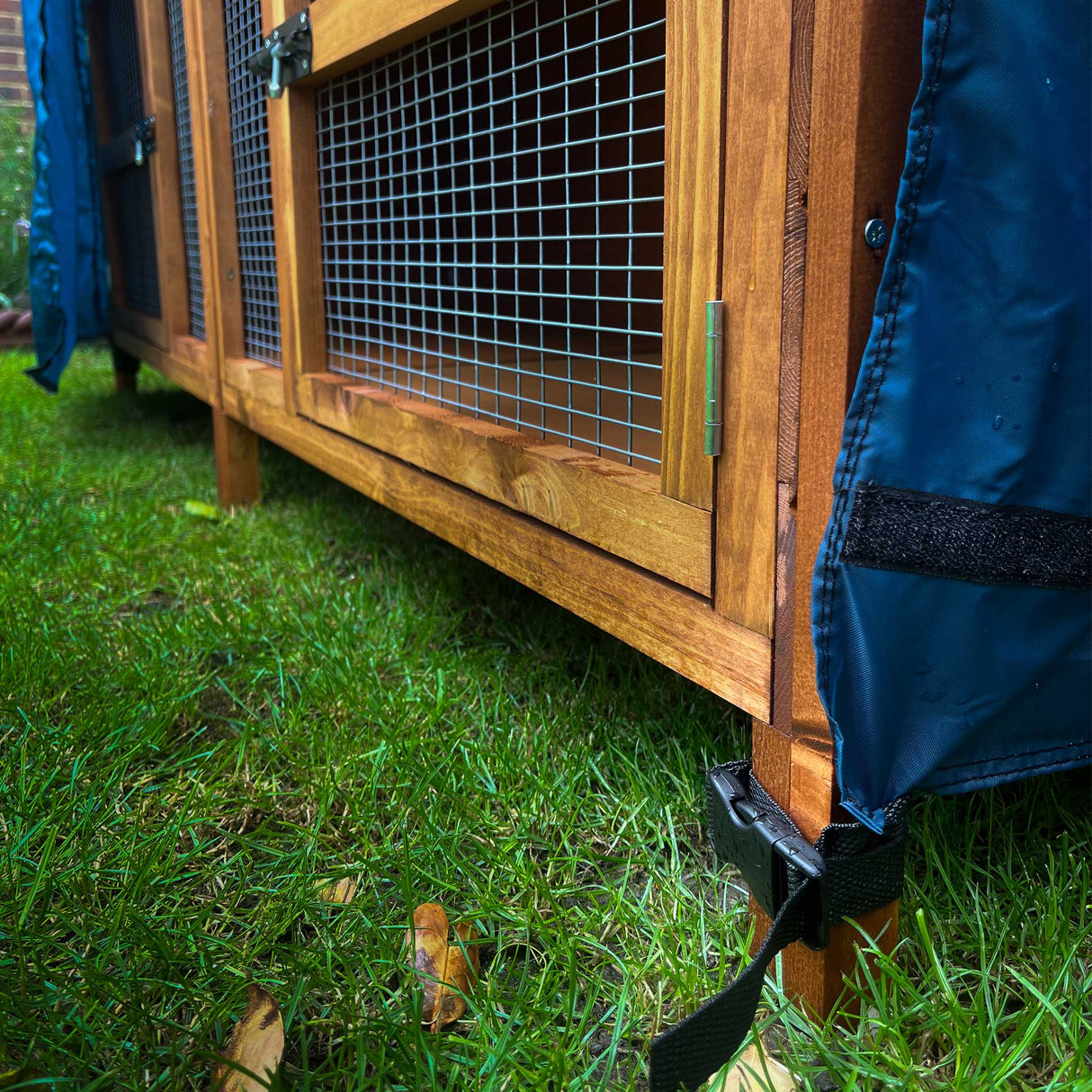 6ft guinea pig hutch rain cover double 2 tier front feet straps
