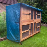 6ft guinea pig hutch rain cover double 2 tier front panel rolled up