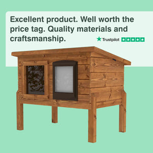 Mayfair Cat House Self Heating Outdoor Kennel with One Way Privacy Window