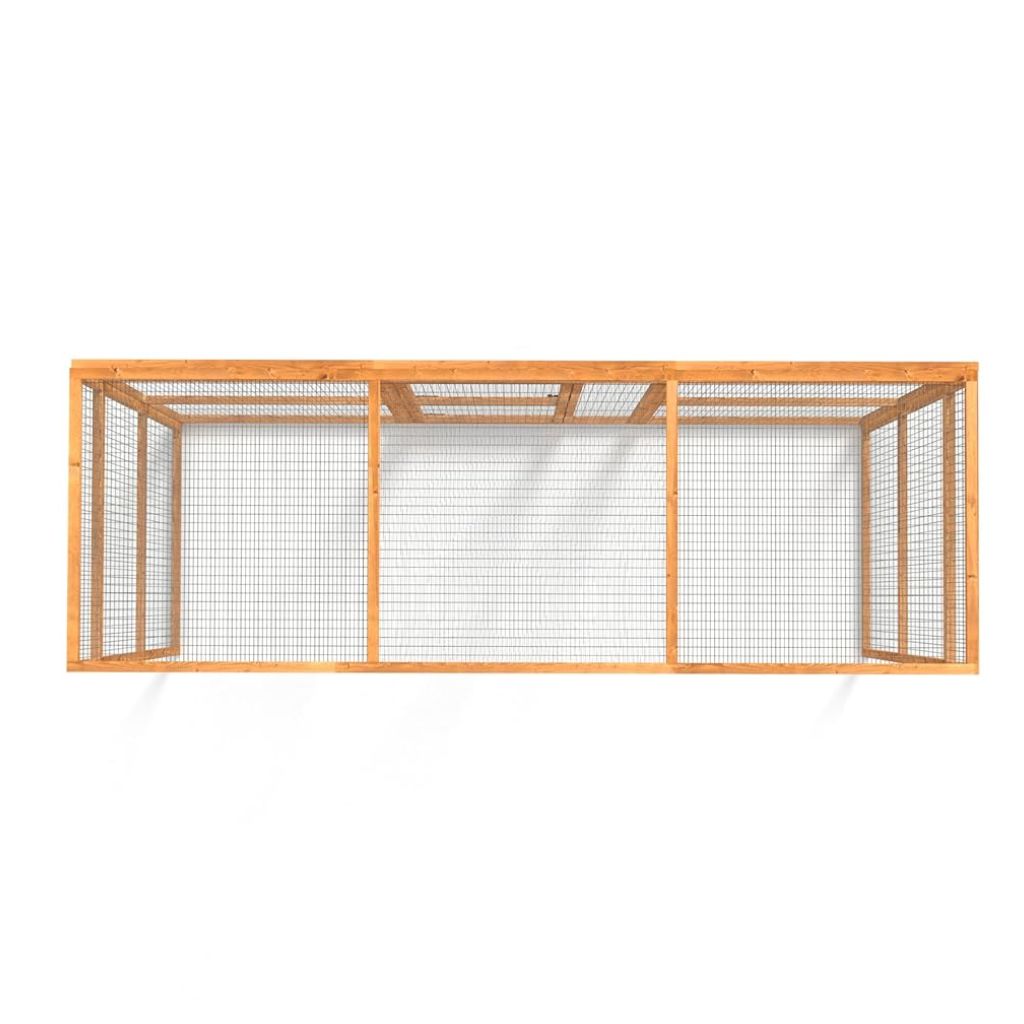 Wooden large catio with wire mesh on a white background