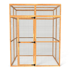luxury catio with wire mesh on a white background