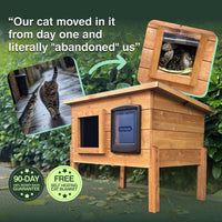 Mayfair Cat House Self Heating Outdoor Kennel with One Way Privacy Window