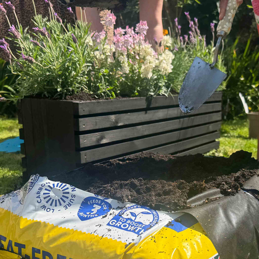 Black Sussex Planter Outdoor Wooden Raised Bed