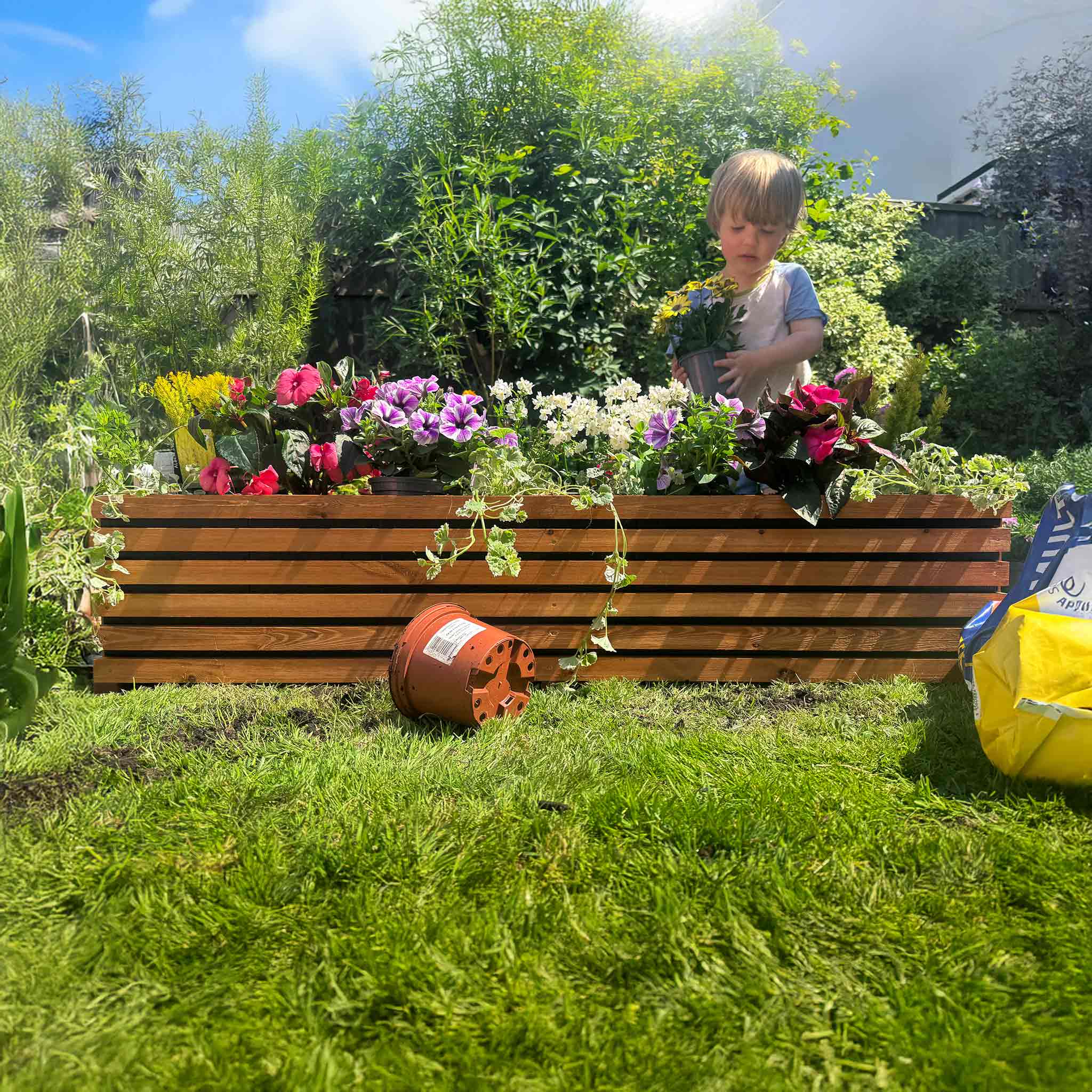 Heavy Duty Sussex Wooden Planter UK Raised Bed for Garden