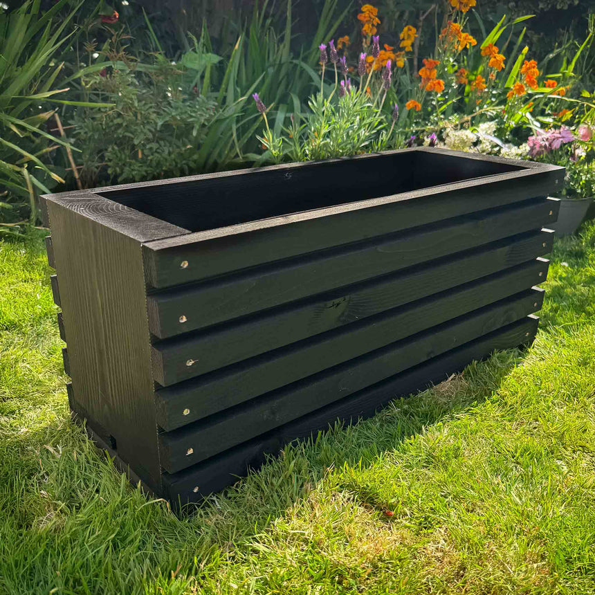 Black Sussex Planter Outdoor Wooden Raised Bed
