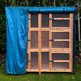 5ft triple rabbit hutch cover water proof front panel rolled up