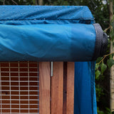 5ft double rabbit hutch rain cover day dry cover rolled up front with velcro