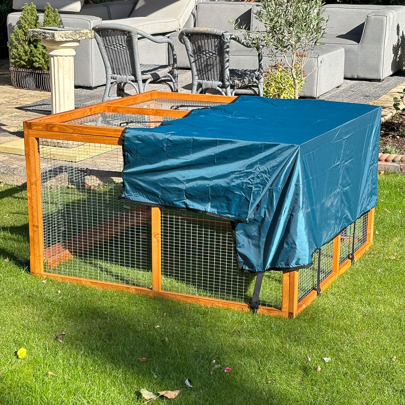 rabbit run shade on a run in a garden one sided shaded area