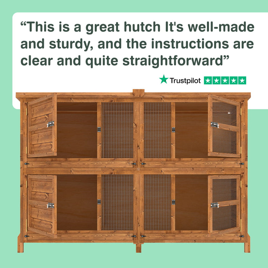 6ft Chartwell Two Tier Rabbit Hutch - Two Separate Living Areas To Keep Pets Apart