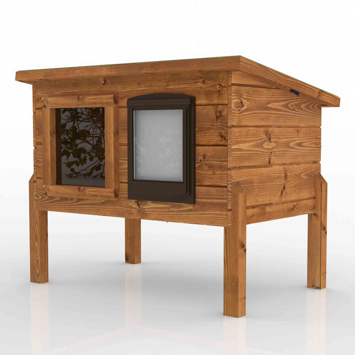 Mayfair Cat House Self Heating Outdoor Kennel with One Way Privacy Window