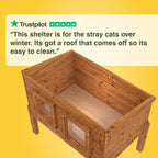 Whitstable Outdoor Cat House Shelter with Thermal Barrier Curtain and Look Out Window