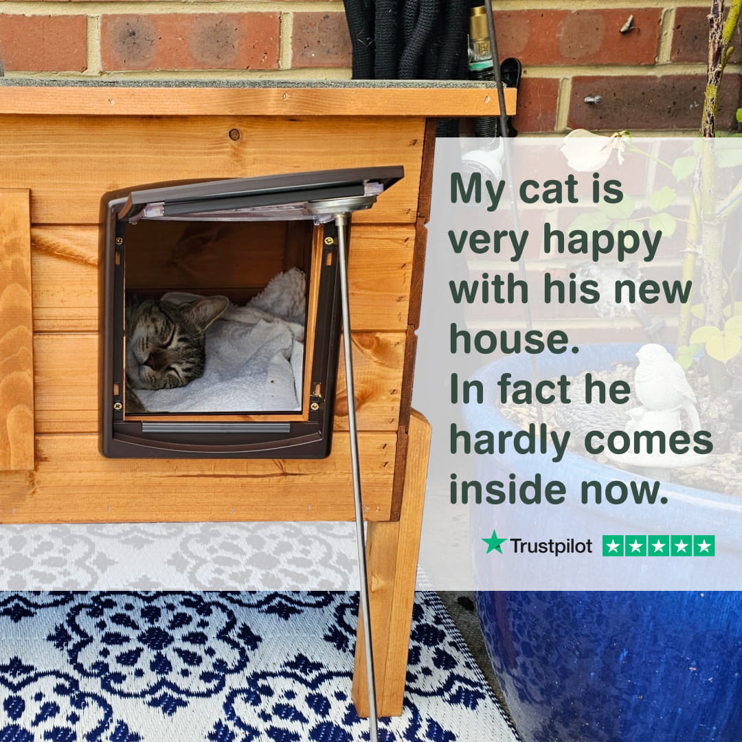 Mayfair Cat House Self Heating Outdoor Kennel with One Way Privacy Window