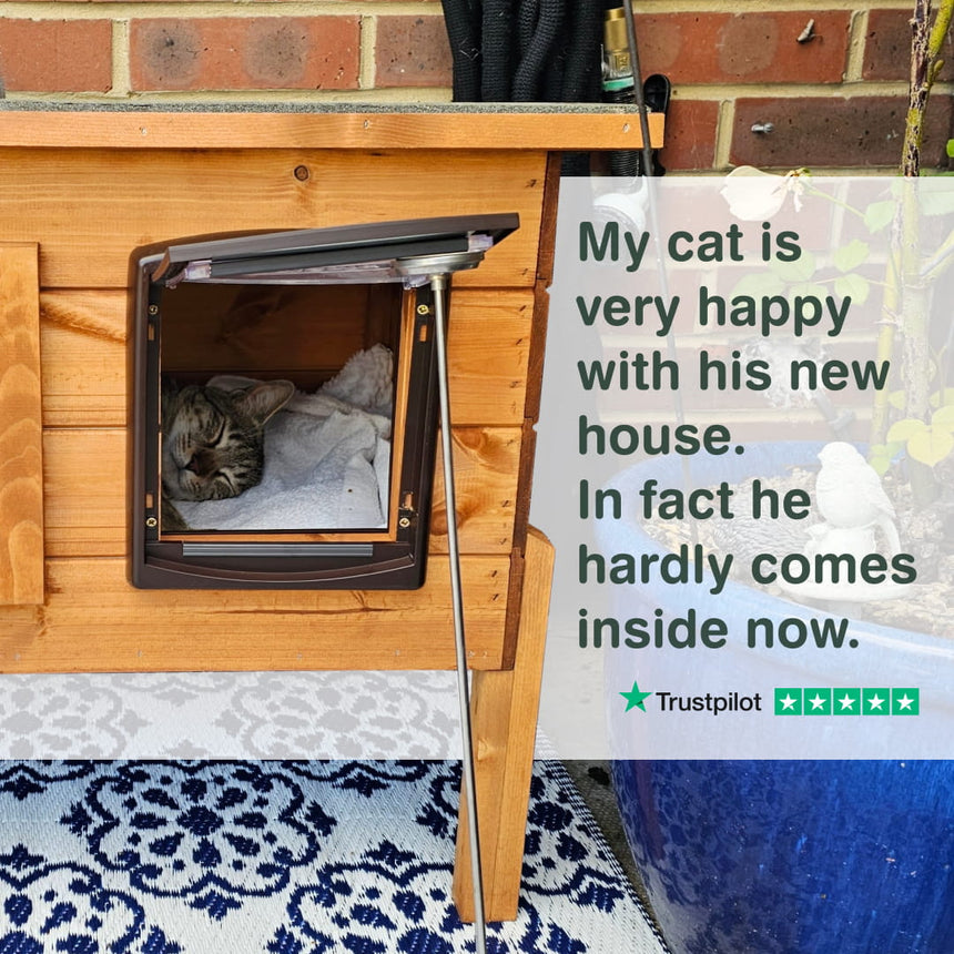 Mayfair Cat House Self Heating Outdoor Kennel with One Way Privacy Window