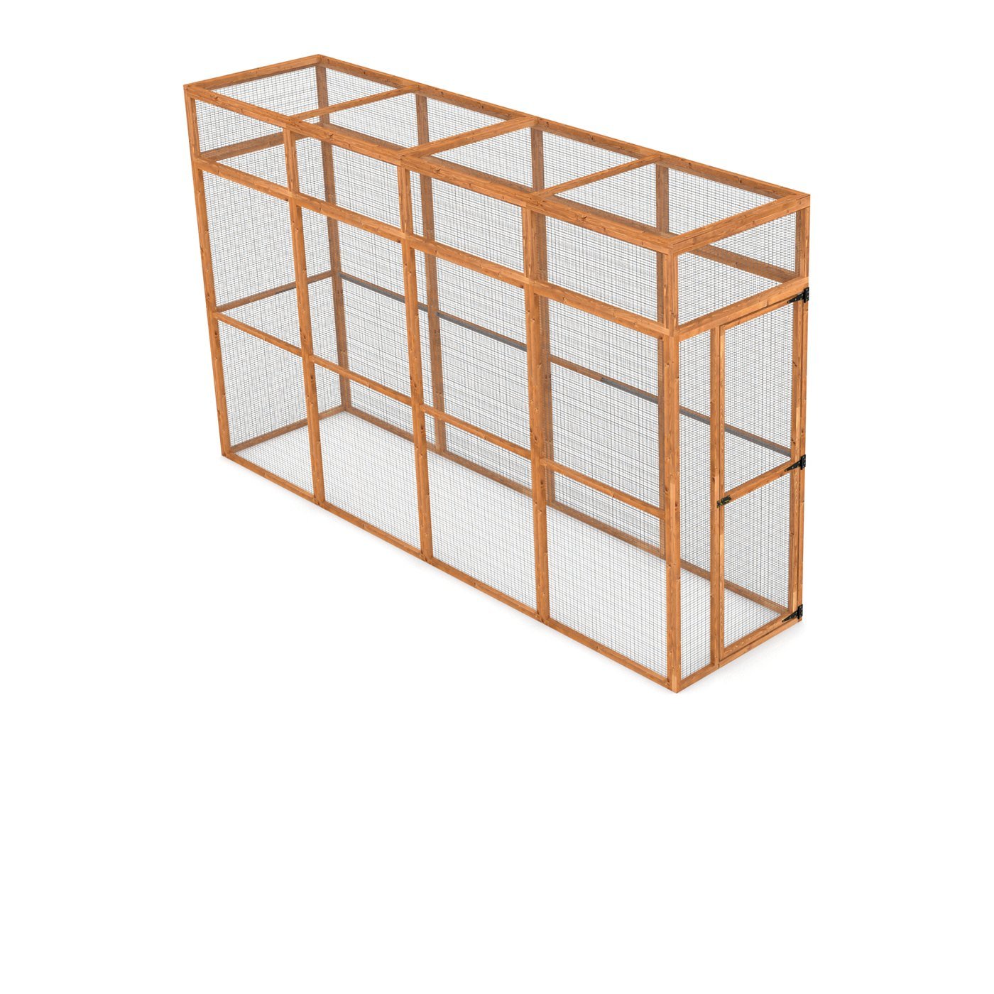 Wingham 4-Sided Walk-In Catio — 3ft x 12ft, 7.2ft high. Handcrafted wooden cat enclosure with galvanised wire mesh.
