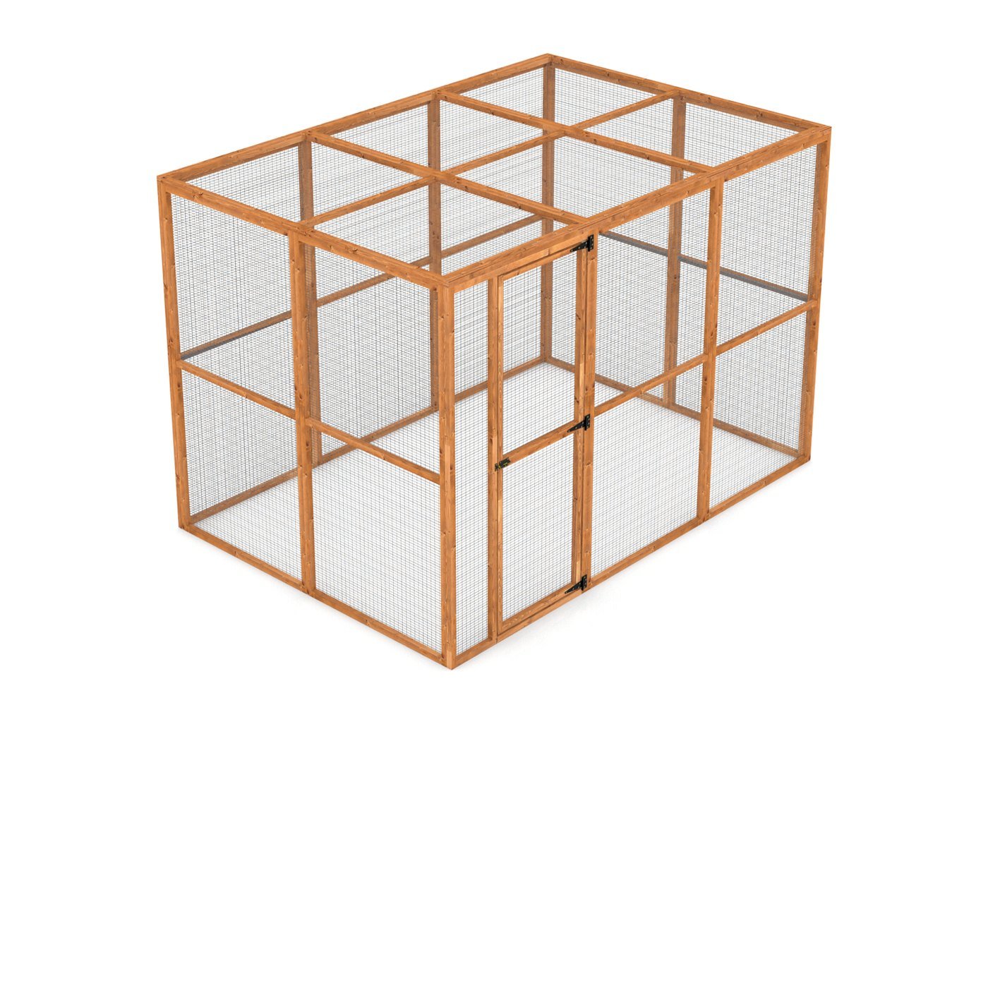 Wingham 4-Sided Walk-In Catio — 9ft x 6ft, 6ft high. Handcrafted wooden cat enclosure with galvanised wire mesh.