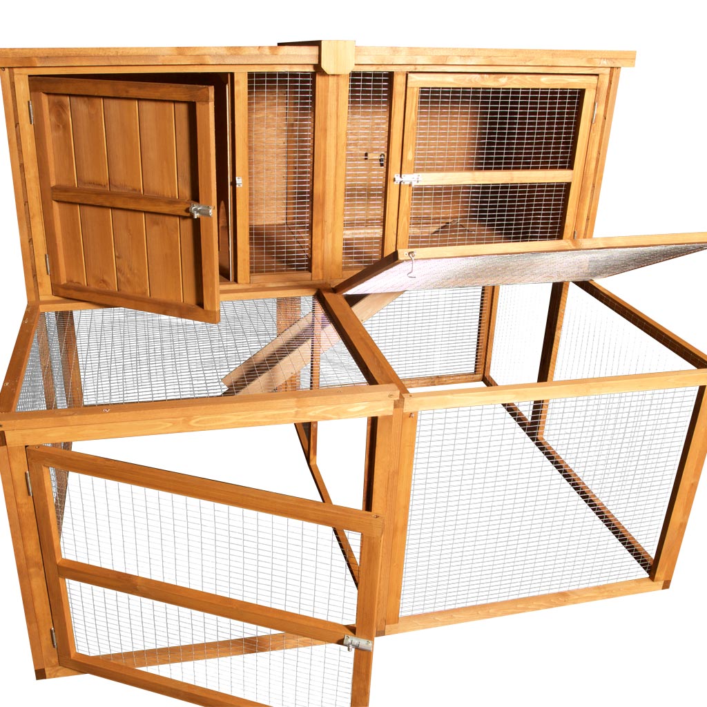 6ft Kendal Rabbit Hutch and Run Combo | Large Hutch Can Face Forward &amp; Backwards | Huge Size in a Smaller Footprint