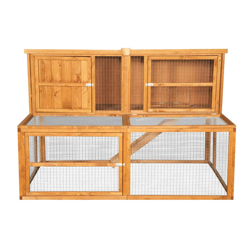 6ft Kendal Guinea Pig Hutch & Run Combo | Large Hutch Can Face Forward & Backwards | Huge Size in a Smaller Footprint - Home & Roost