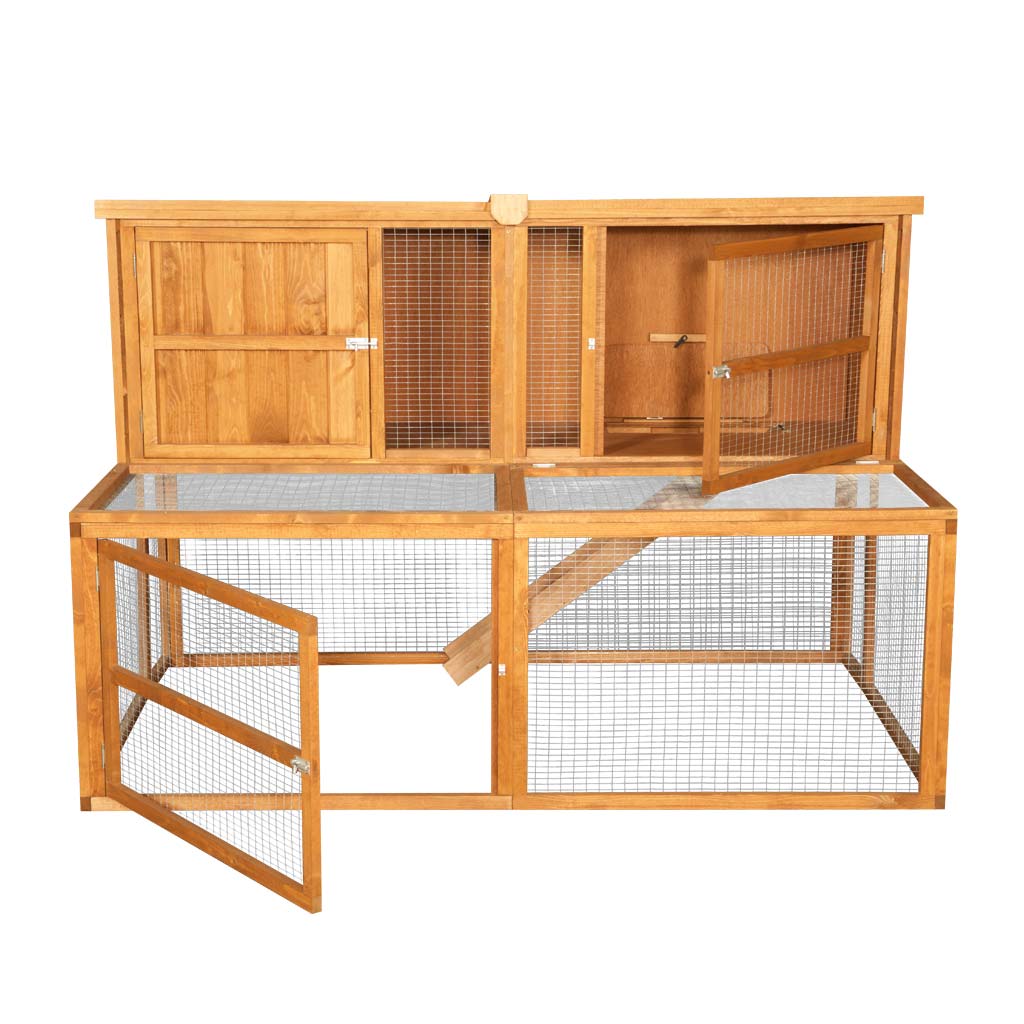 6ft Kendal Rabbit Hutch &amp; Run Combo | Large Hutch Can Face Forward &amp; Backwards | Huge Size in a Smaller Footprint