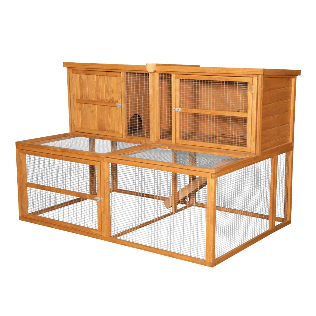 6ft Kendal Rabbit Hutch &amp; Run Combo | Large Hutch Can Face Forward &amp; Backwards | Huge Size in a Smaller Footprint