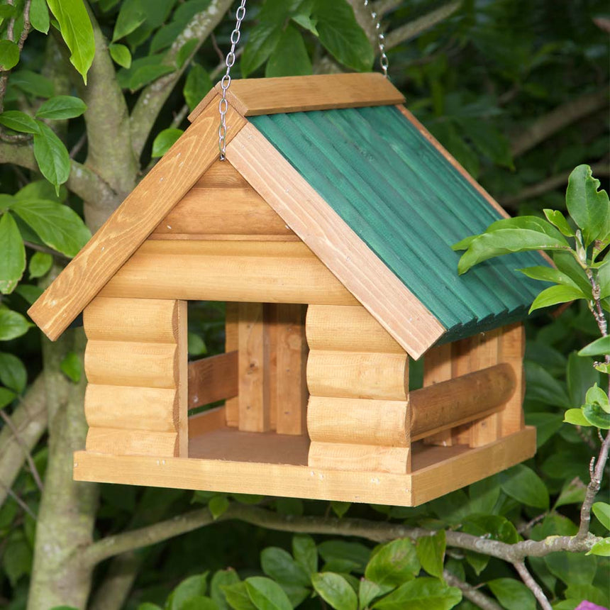 Fordwich Green Hanging Bird House | Delivered Fully Assembled | Elegant Log Lap Design - Home & Roost